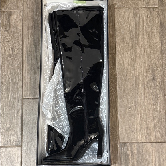 NEW INC International Concepts Patent Black Over the Knee Boots - Picture 3 of 7